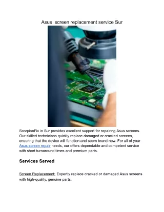 Asus  screen replacement service Sur