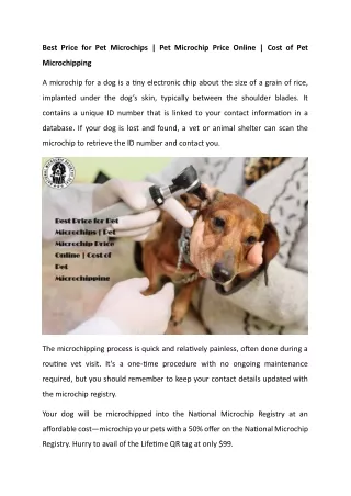 Best Price for Pet Microchips  Pet Microchip Price Online  Cost of Pet Microchipping