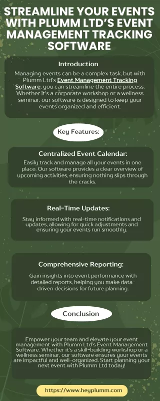 Streamline Your Events with Plumm Ltd’s Event Management Tracking Software