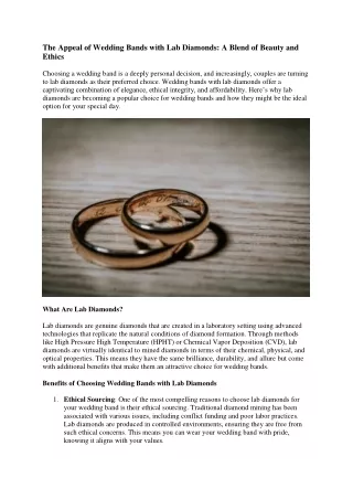 Wedding Bands Lab Diamonds: Radiant and Responsible