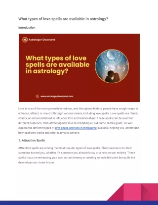 What types of love spells are available in astrology