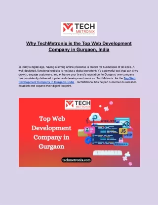 TechMetronix-Top Web Development Company in Gurgaon, India