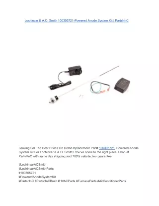 Lochinvar & A.O. Smith 100305721-Powered Anode System Kit _ PartsHnC