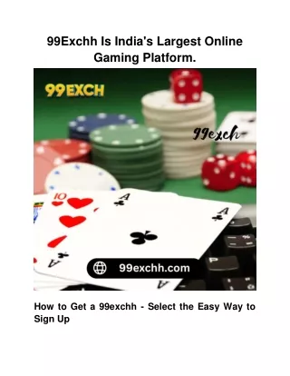 99Exchh Is India's Largest Online Gaming Platform