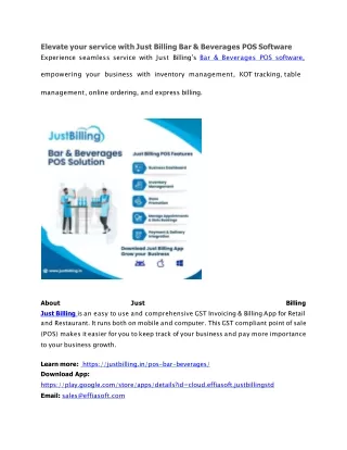 Bar & Beverages POS Software