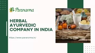 Herbal Ayurvedic Company in India