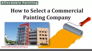 How to Select a Commercial Painting Company