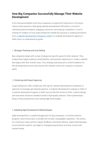 Website Development Company in Delhi
