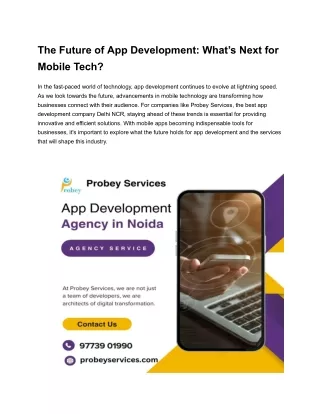 The Future of App Development What’s Next for Mobile Tech