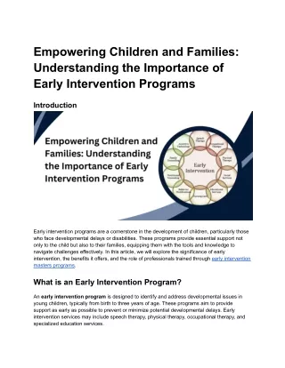 Empowering Children and Families_ Understanding the Importance of Early Intervention Programs