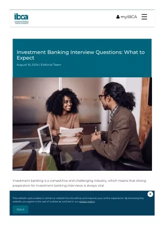 Investment Banking Interview Questions What to Expect