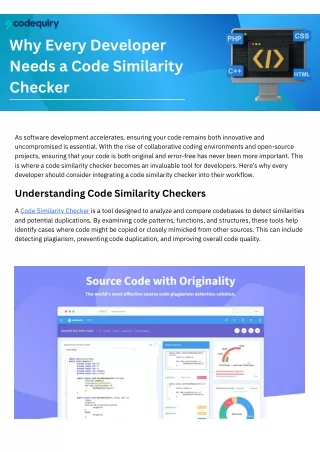 Why Code Similarity Checkers Are Crucial for Quality Code