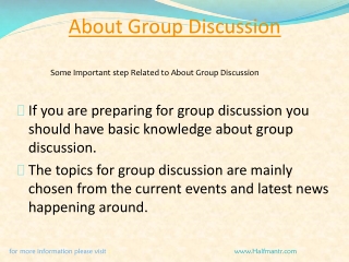 Setp For about group discussion