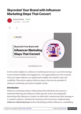 Skyrocket Your Brand with Influencer Marketing Steps That Convert