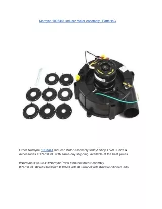 Nordyne 1003441 Inducer Motor Assembly _ PartsHnC