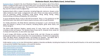 Bradenton Beach, Florida: Free Parking, Bike Paths, Fishing, and More.