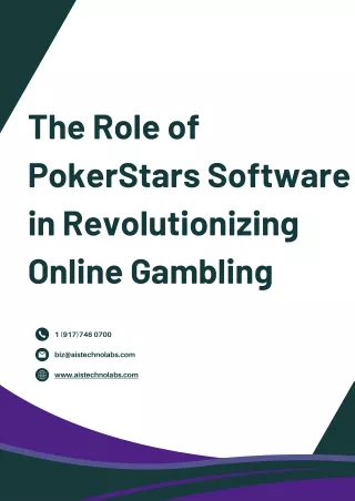 The Role of PokerStars Software in Revolutionizing Online Gambling