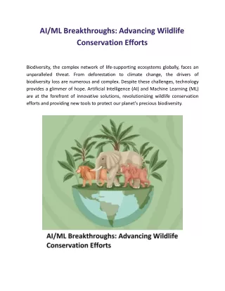 AI/ML Breakthroughs: Advancing Wildlife Conservation Efforts