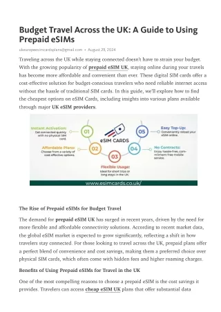 Prepaid eSIM UK - Convenient and Cost-Effective Solutions