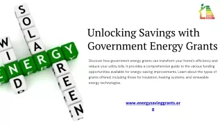 Unlocking Savings with Government Energy Grants