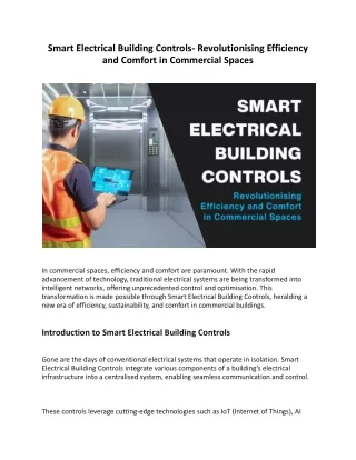 Smart Electrical Building Controls- Revolutionising Efficiency and Comfort in Commercial Spaces