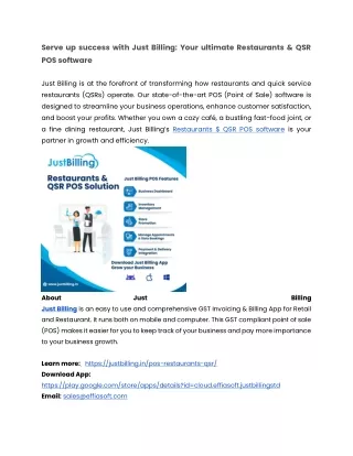 Restaurants & QSR POS Software