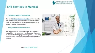 Expert ENT Treatments by top ENT Specialists in Mumbai at MS Medical Care