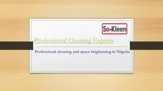 Top-Rated Cleaning Business in Nigeria: Expert Solutions for Homes and Offices