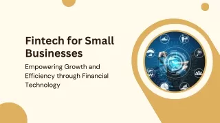 Fintech for Small Businesses