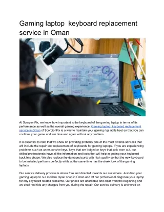 Gaming laptop  keyboard replacement service in Oman