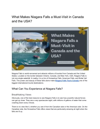 What Makes Niagara Falls a Must-Visit in Canada and the USA