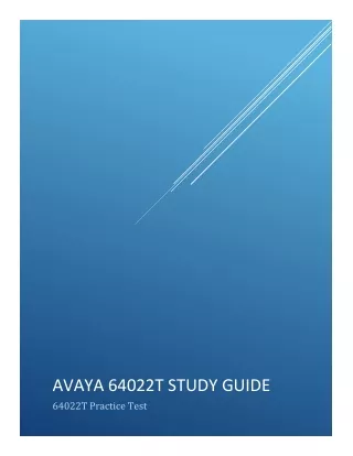 Avaya 64022T Certification Study Guide