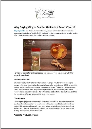 Why Buying Ginger Powder Online is a Smart Choice