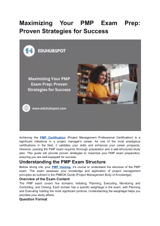 Maximizing Your PMP Exam Prep Proven Strategies for Success