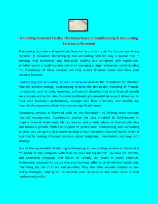 Unlocking Financial Clarity The Importance of Bookkeeping & Accounting Services in Burwood