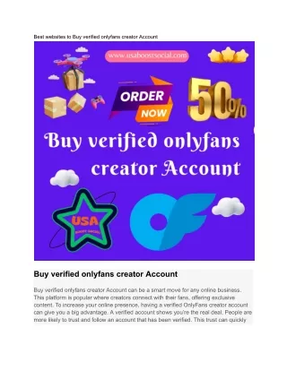 Best websites to Buy verified onlyfans creator Account