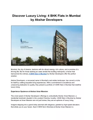 4 BHK Flats in Mumbai for Sale - Luxury Living