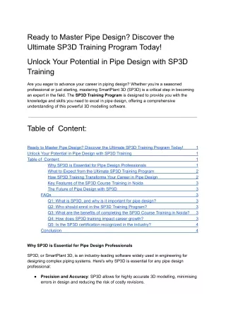 Ready to Master Pipe Design_ Discover the Ultimate SP3D Training Program Today!