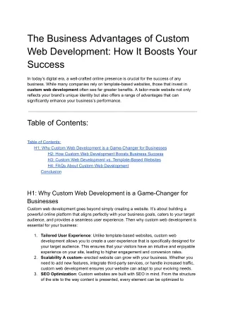 The Business Advantages of Custom Web Development_ How It Boosts Your Success
