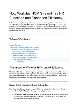 How Workday HCM Streamlines HR Functions and Enhances Efficiency