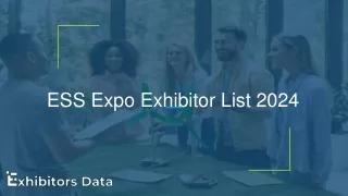 ESS Expo Exhibitor List 2024