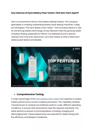 Key Features of Hynn Battery Pack Testers That Sets Them Apart