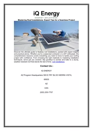 Mastering Roof Installations: Expert Tips for a Seamless Project