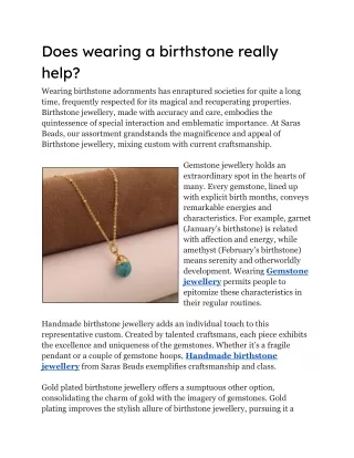 Does wearing a birthstone really help