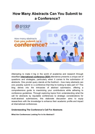 How many abstracts can you submit to a conference
