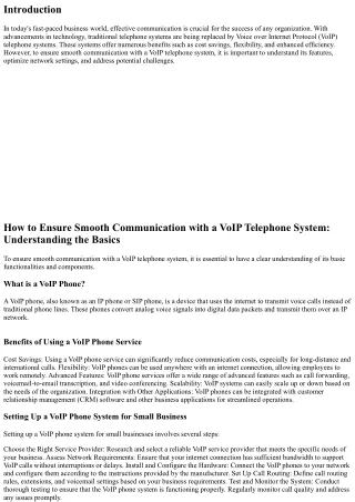 How to Ensure Smooth Communication with a VoIP Telephone System