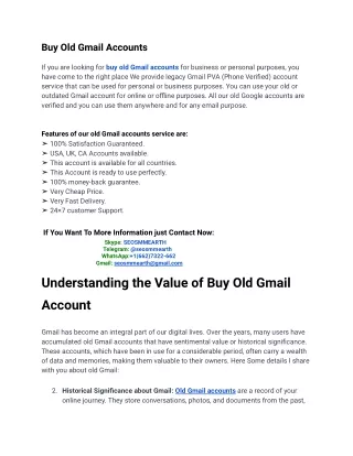 How To Get Buy Old Gmail Accounts For in 2024