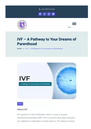 IVF – A Pathway to Your Dreams of Parenthood