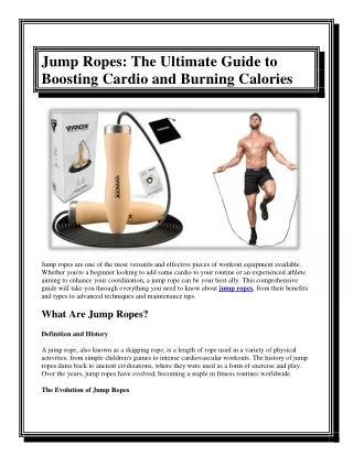 Jump Ropes The Ultimate Guide to Boosting Cardio and Burning Calories
