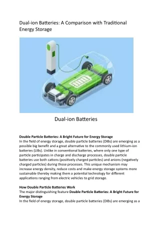 Dual-ion Batteries: An In-depth Analysis of Market Growth